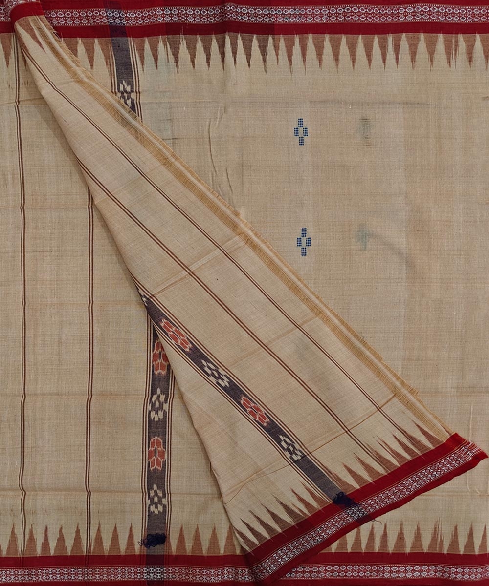 Brown Maroon Sambalpuri Handwoven Cotton Gamuchha Image 2