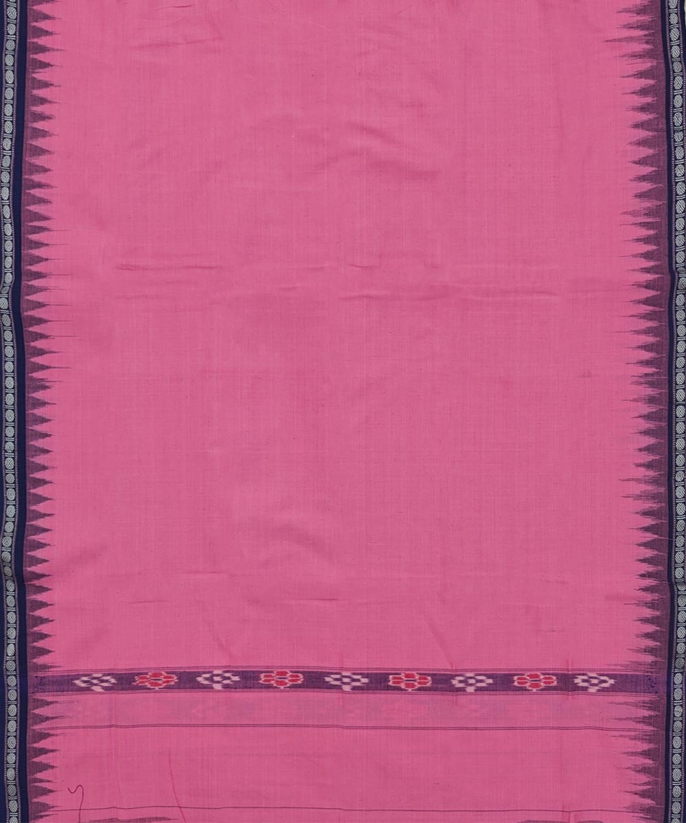 Pink Blue Sambalpuri Handwoven Cotton Gamuchha Image 3