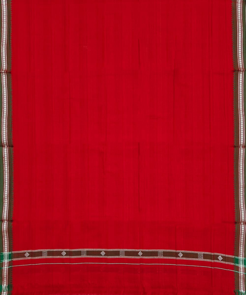 Red Green Sambalpuri Handwoven Cotton Gamuchha Image 3