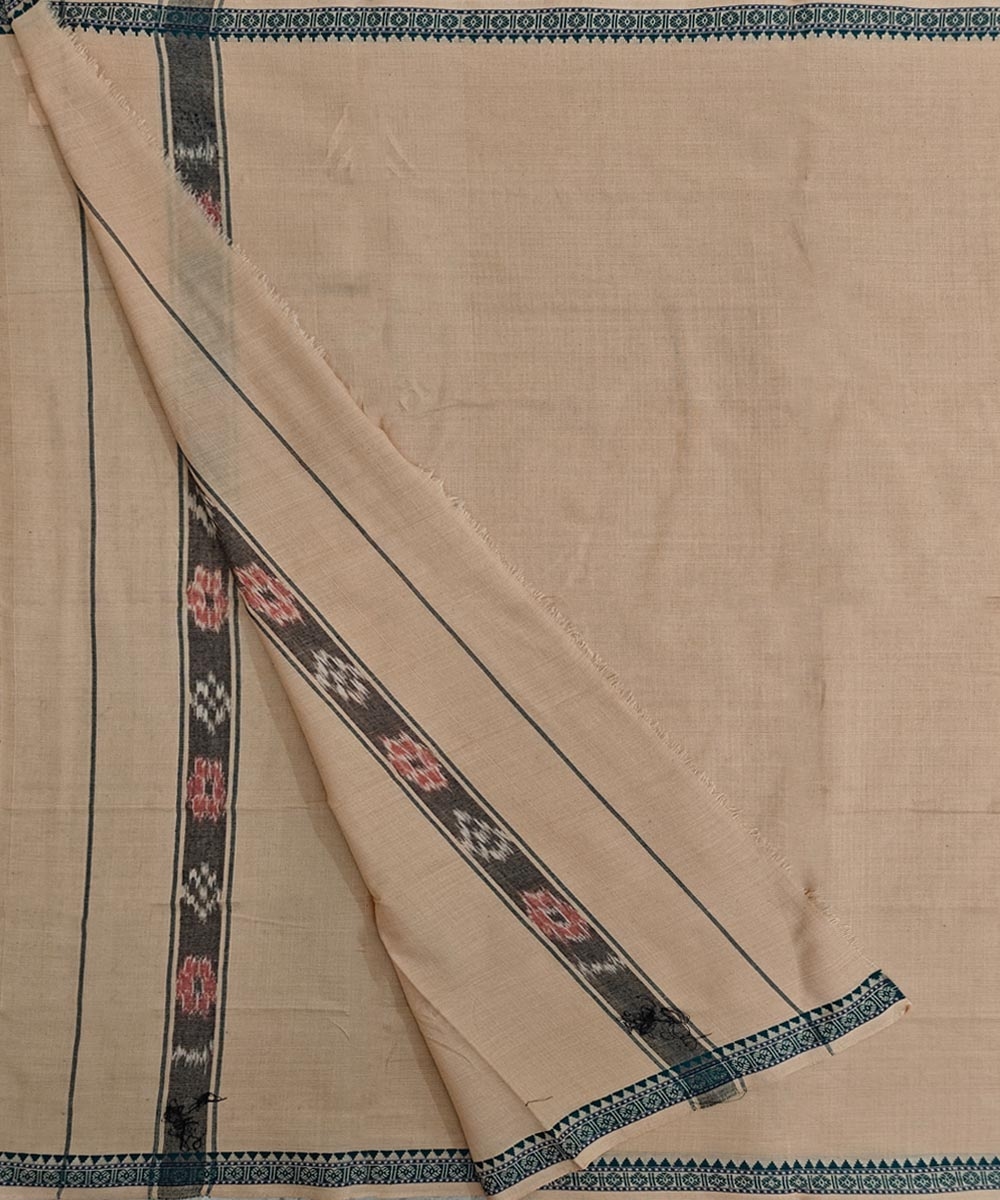 Beige Sambalpuri Handwoven Cotton Gamuchha Image 2