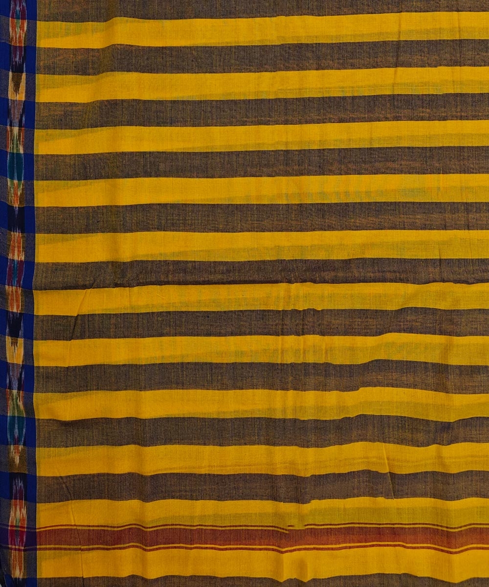 Yellow Blue Sambalpuri Handwoven Cotton Joda Image 4