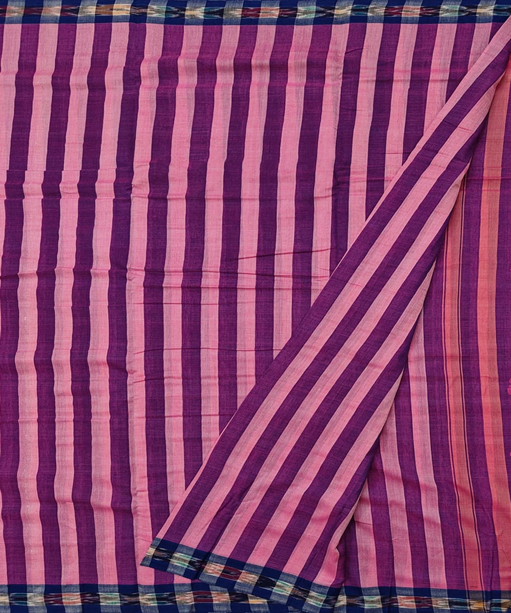 Pink Blue Sambalpuri Handwoven Cotton Joda Image 2