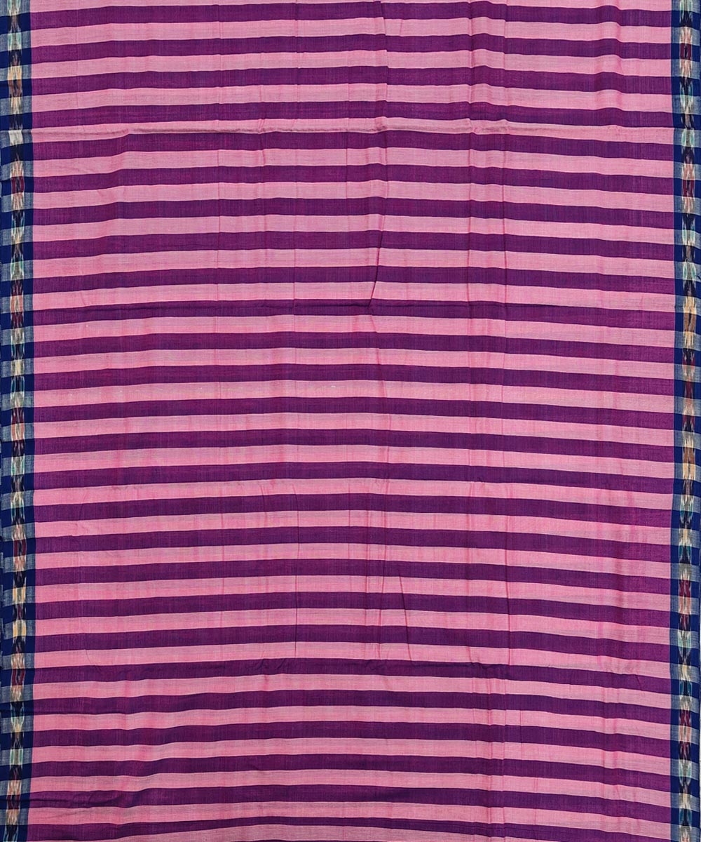 Pink Blue Sambalpuri Handwoven Cotton Joda Image 3