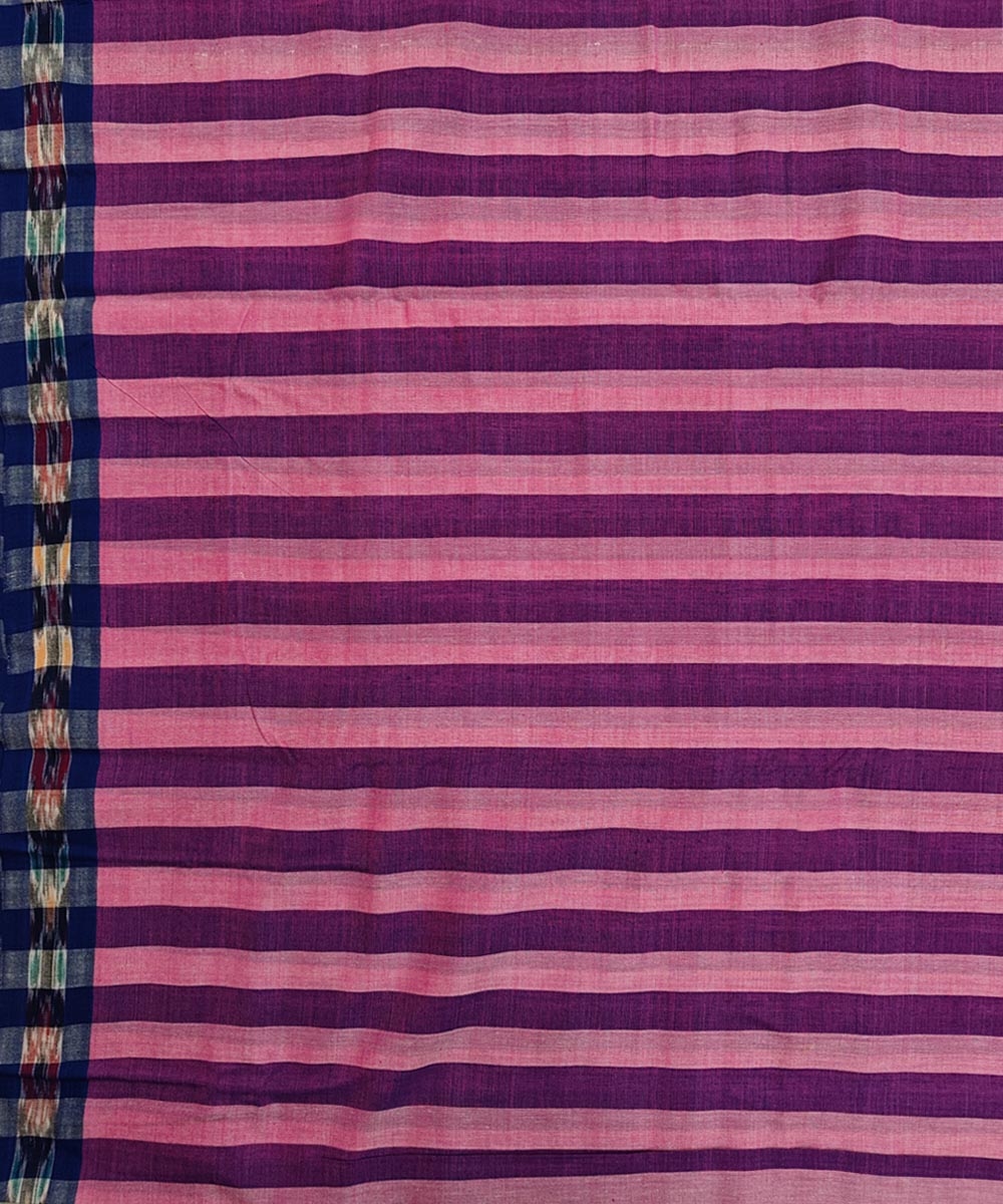 Pink Blue Sambalpuri Handwoven Cotton Joda Image 4