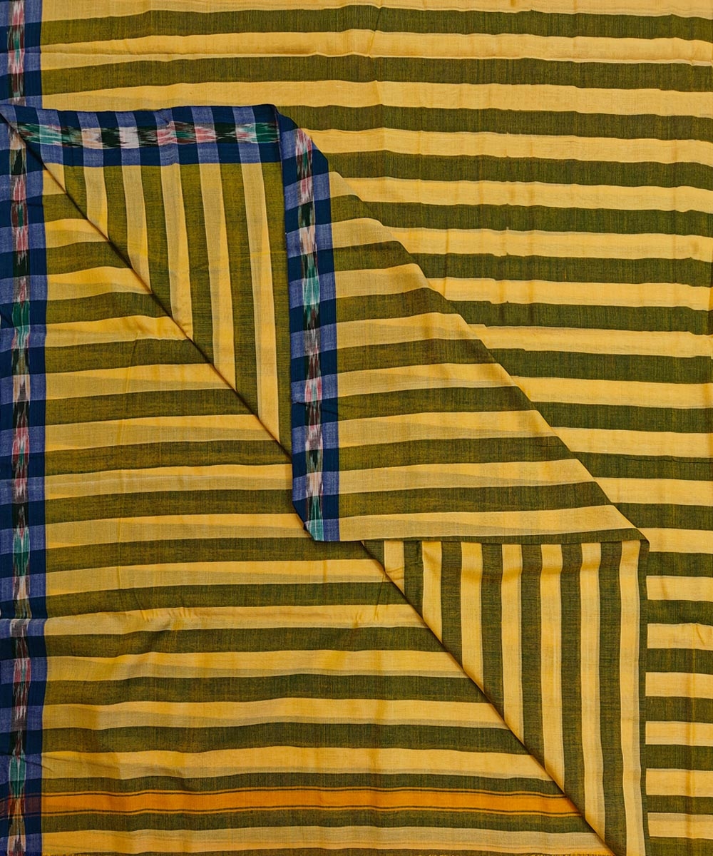 Yellow Blue Sambalpuri Handwoven Cotton Joda Image 1