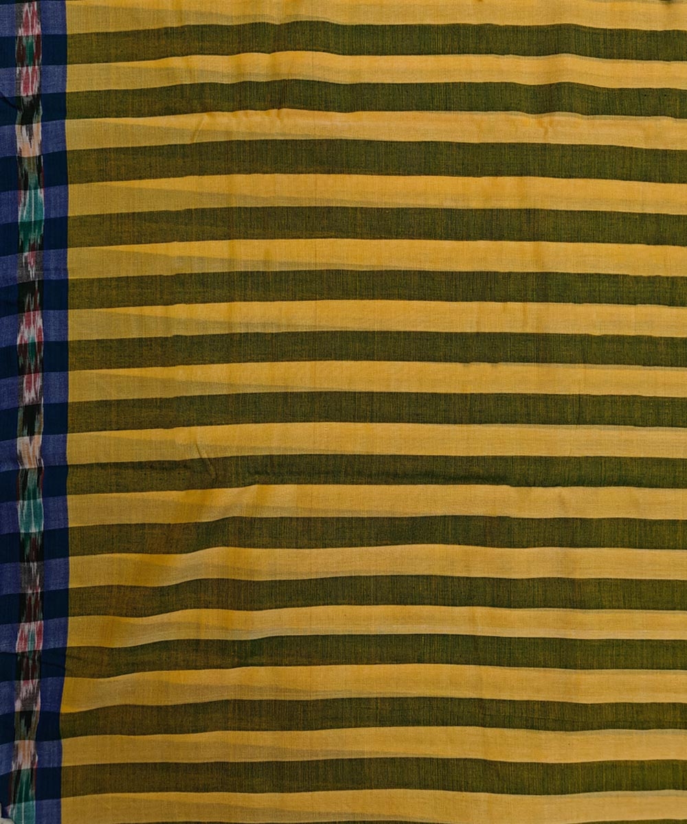 Yellow Blue Sambalpuri Handwoven Cotton Joda Image 4