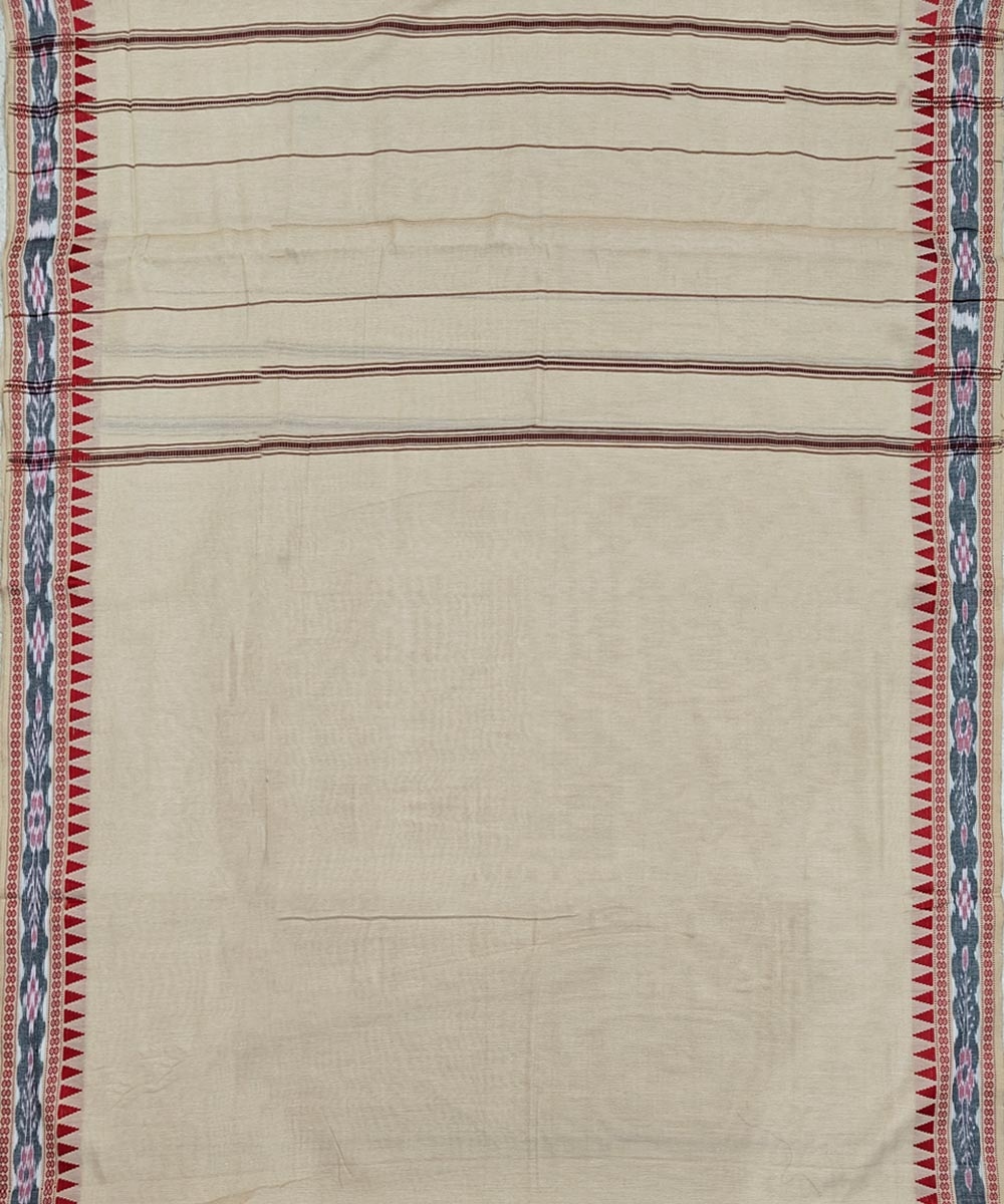 Beige Sambalpuri Handwoven Cotton Joda Image 4