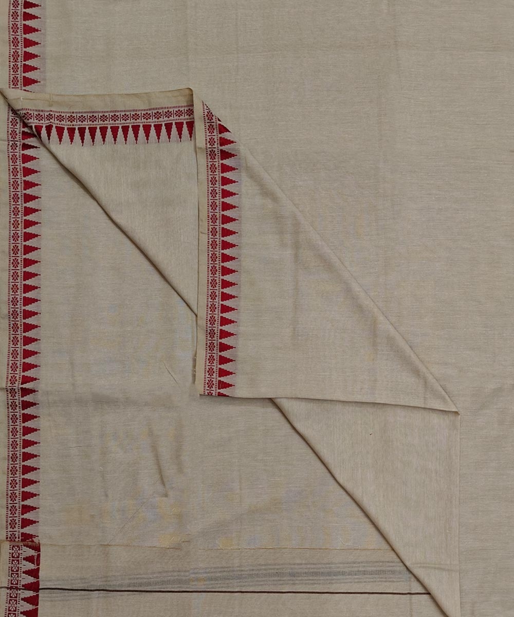 Beige Sambalpuri Handwoven Cotton Joda Image 1