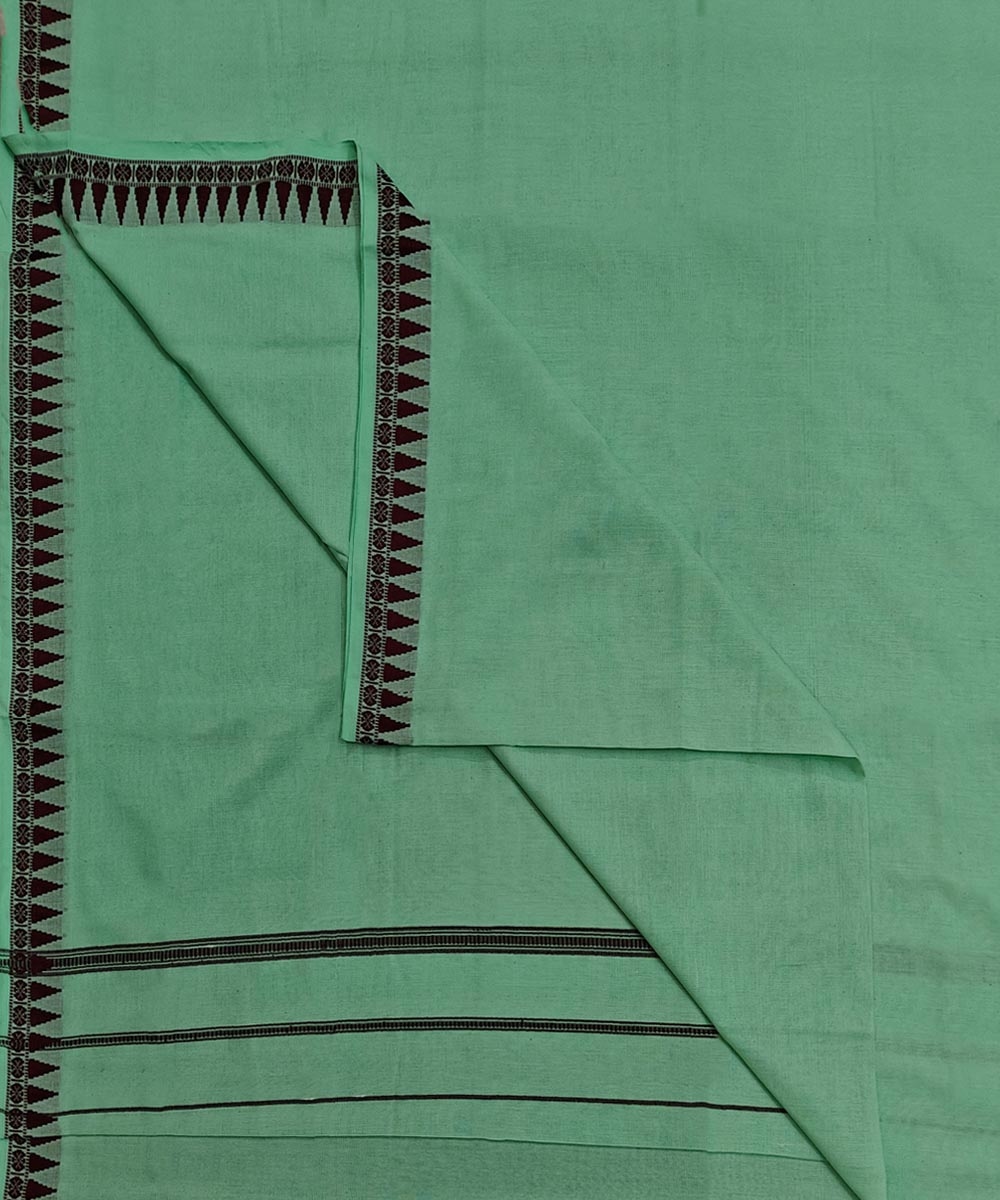 Green Sambalpuri Handwoven Cotton Joda Image 1