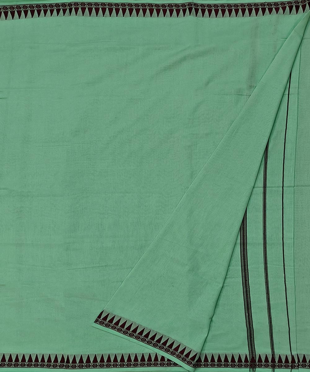 Green Sambalpuri Handwoven Cotton Joda Image 2