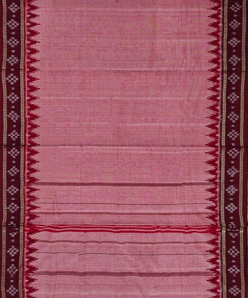 Maroon Sambalpuri Handwoven Cotton Joda Image 4