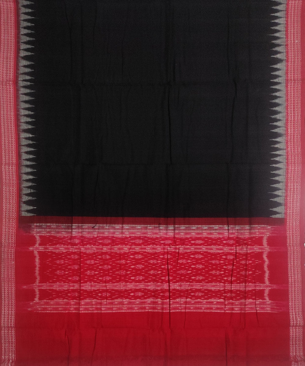 Red Black Sambalpuri Handwoven Single Ikat Suit Set Image 3