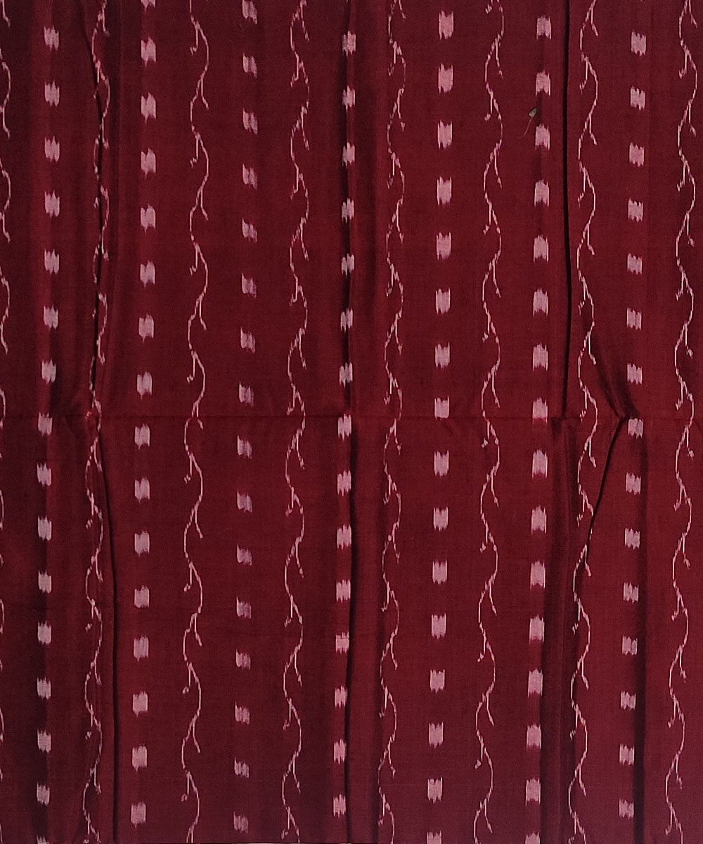 Maroon Nuapatna Handwoven Single Ikat Shirting Materials Image 2