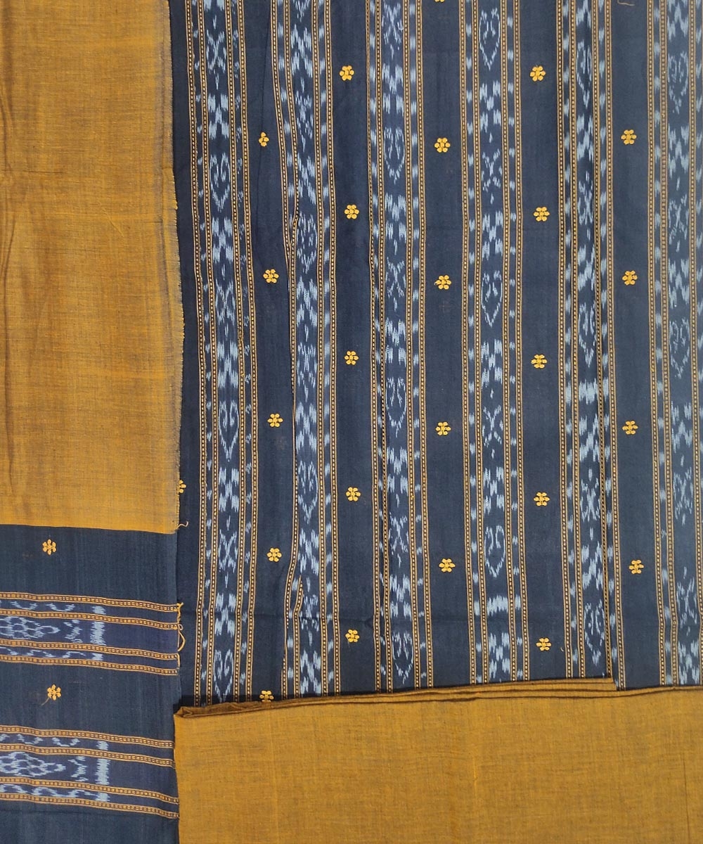 Black Yellow Nuapatna Handwoven Single Ikat Suit Set Image 4