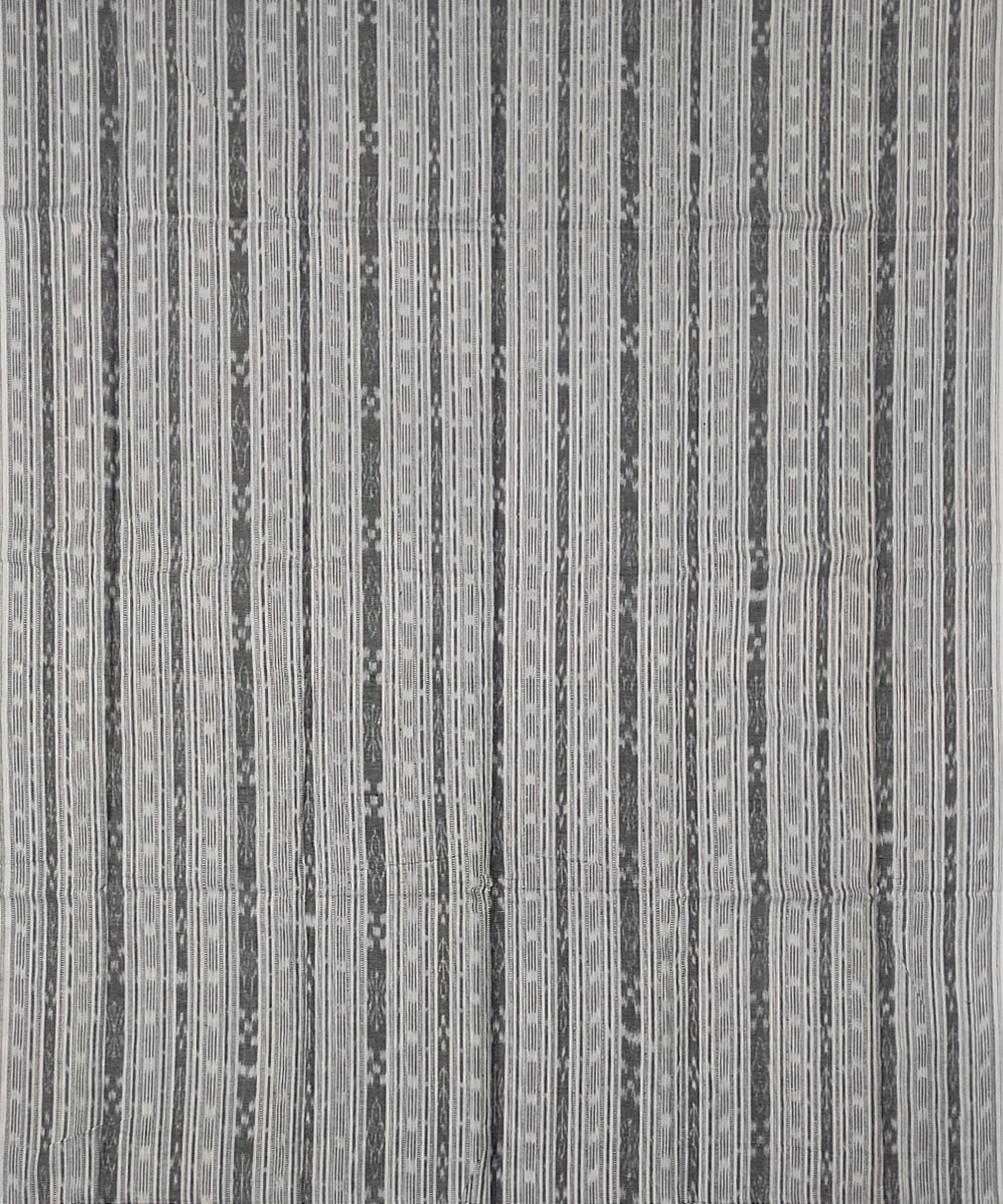 White Black Nuapatna Handwoven Single Ikat Cotton Suit Pieces Image 2