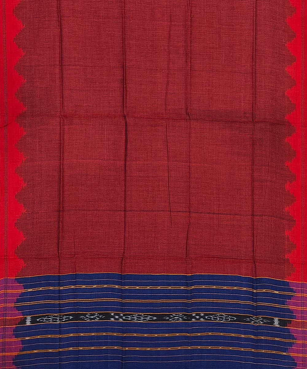 Blue Maroon Nuapatna Handwoven Single Ikat Suit Set Image 3