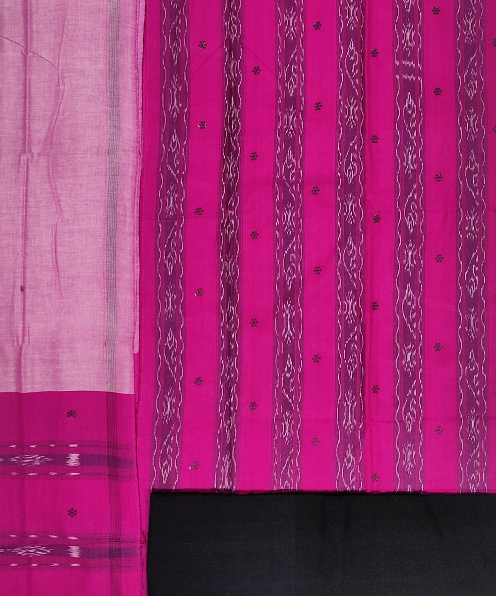 Majenta Black Nuapatna Handwoven Single Ikat Suit Set Image 4