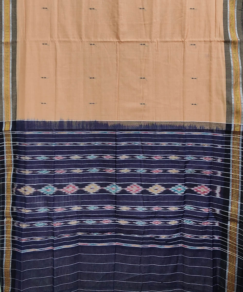 Beige Nuapatna Handwoven Cotton Saree Image 2