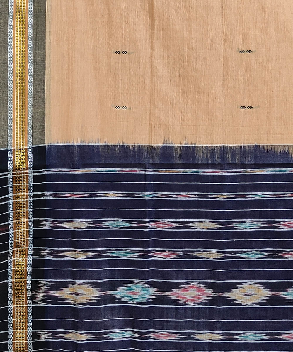 Beige Nuapatna Handwoven Cotton Saree Image 4