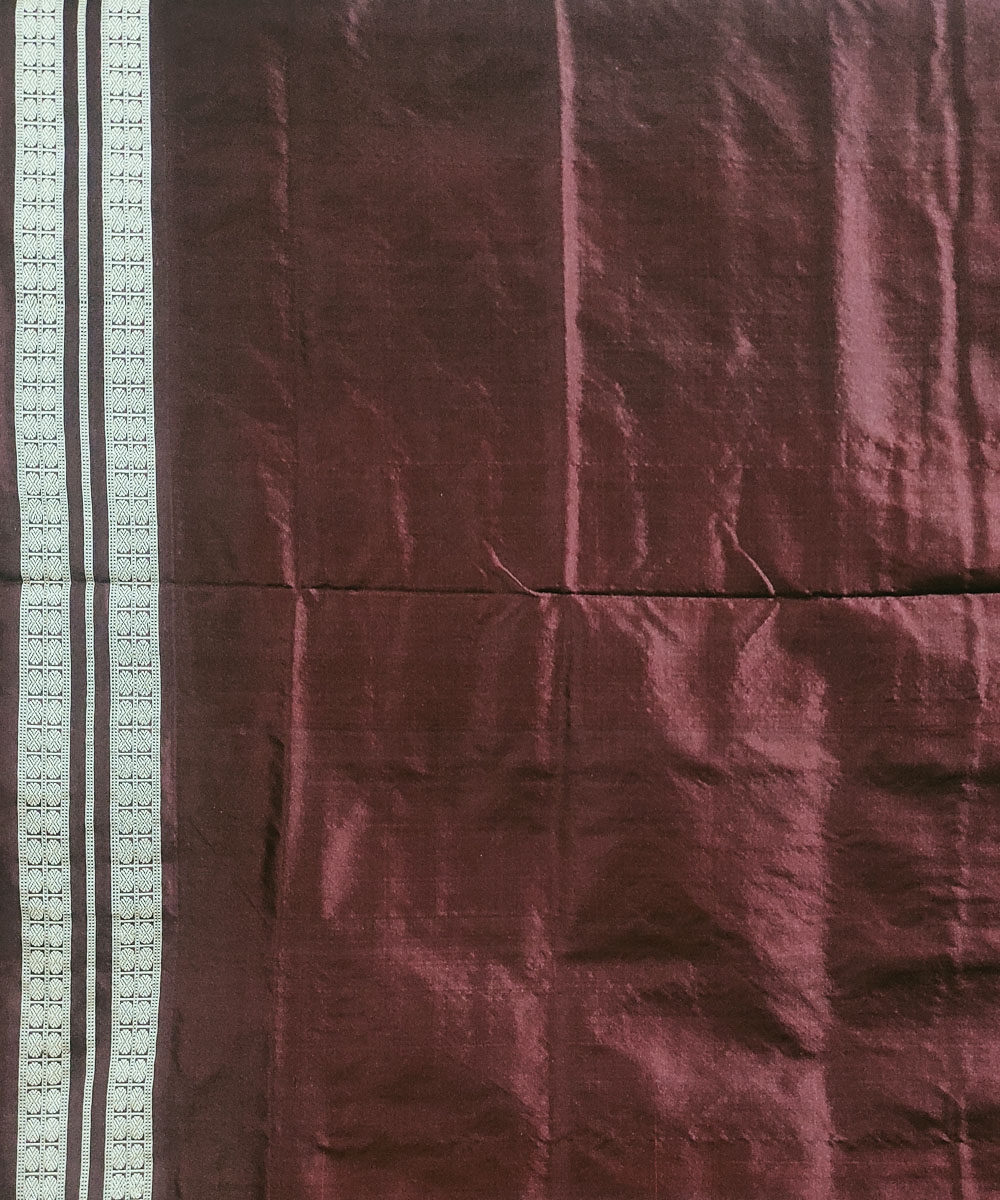 Red Black Handwoven Bomkai Silk Saree Image 4