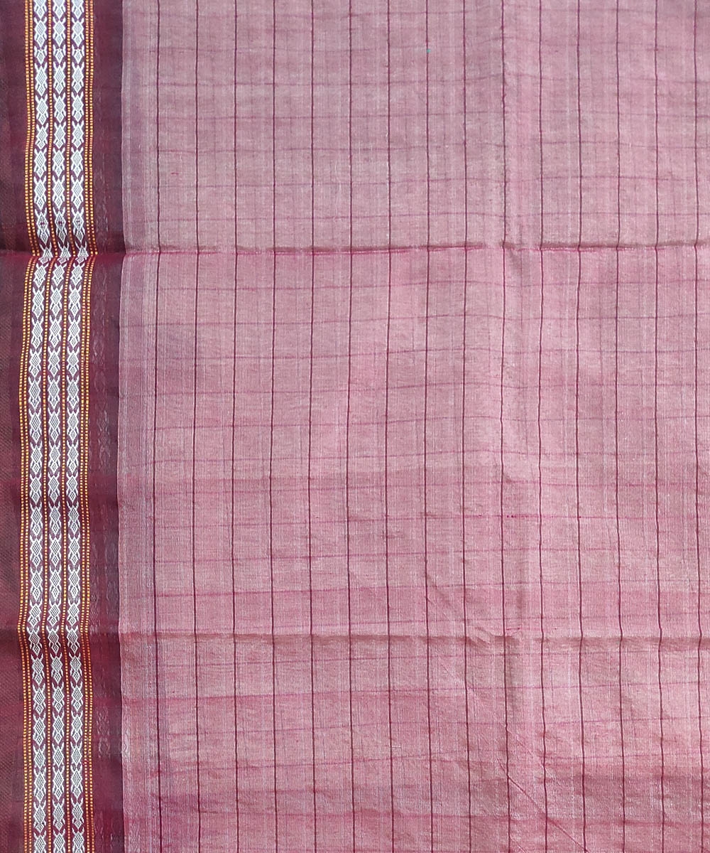 Beige Sambalpuri Handwoven Bidarbha Tussar Silk Saree Image 4