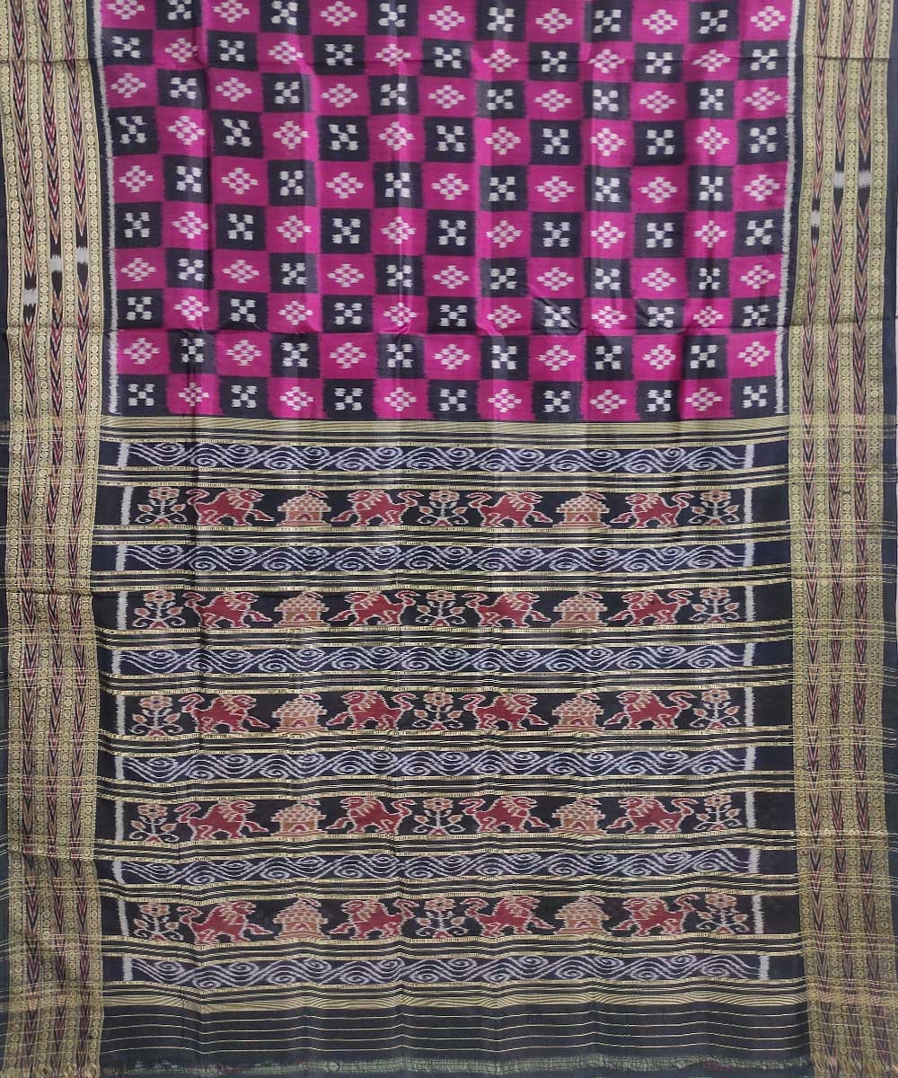 Multicolour Handwoven Khandua Silk Saree Image 3