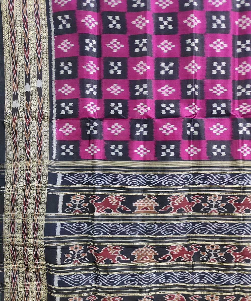 Multicolour Handwoven Khandua Silk Saree Image 4