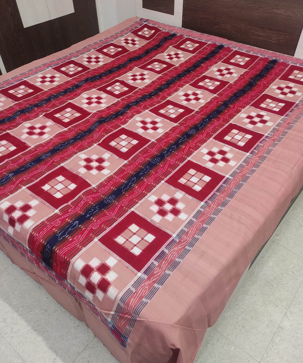 Multicolour Sambalpuri Handwoven Cotton Double Bed Sheet Image 2