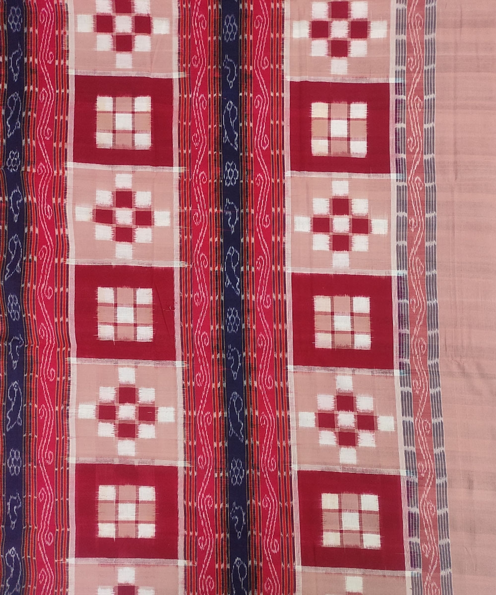 Multicolour Sambalpuri Handwoven Cotton Double Bed Sheet Image 3