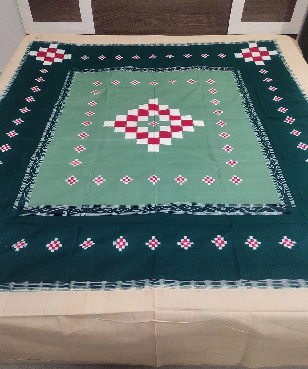 Multicolour Sambalpuri Handwoven Cotton Double Bed Sheet Image 1