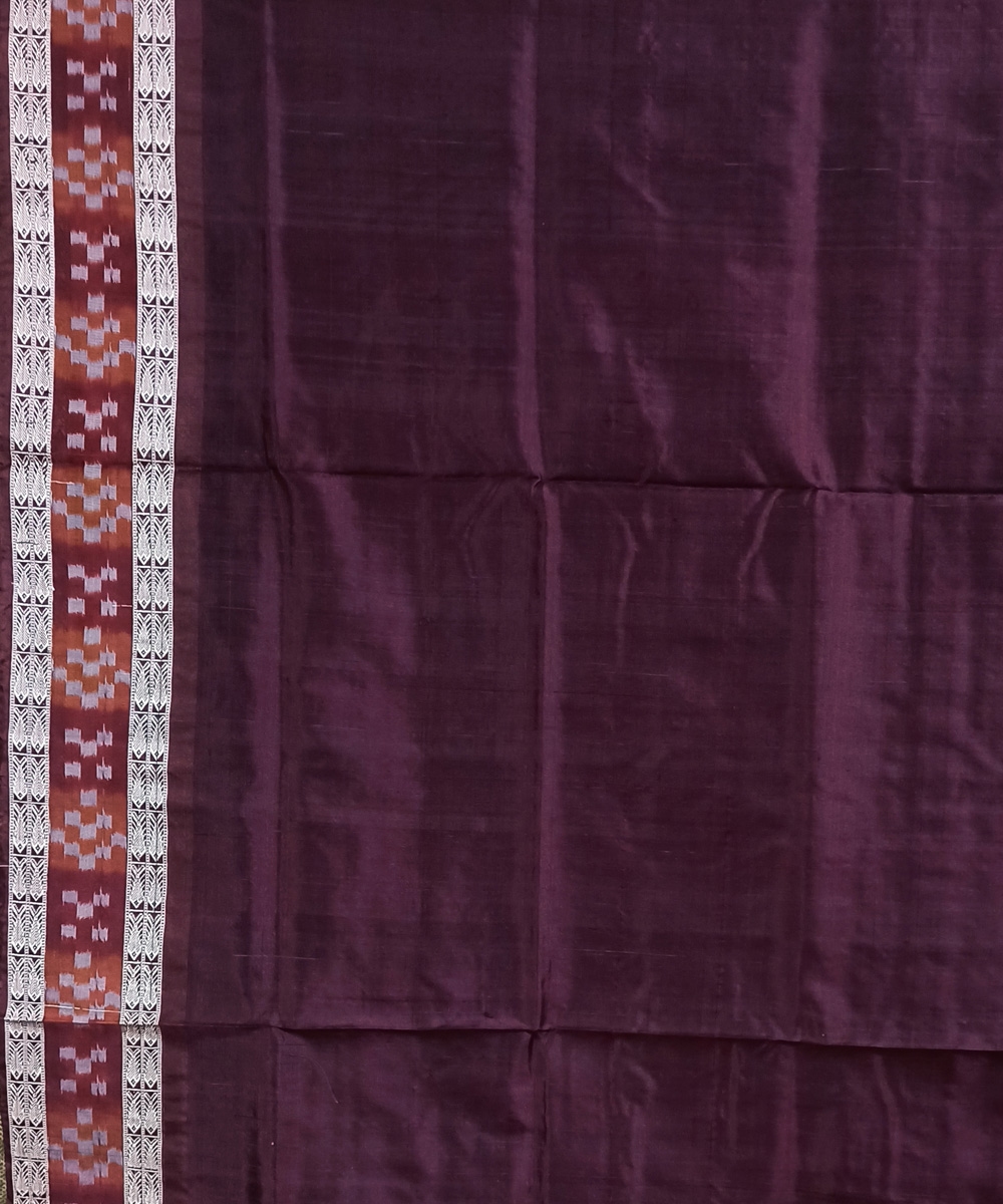 Pink Coffee Handwoven Border Sakta Silk Saree Image 4