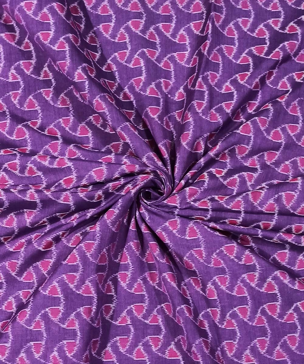 Purple Sambalpuri Handwoven Single Ikat Shirting Material SFCSHI1078A