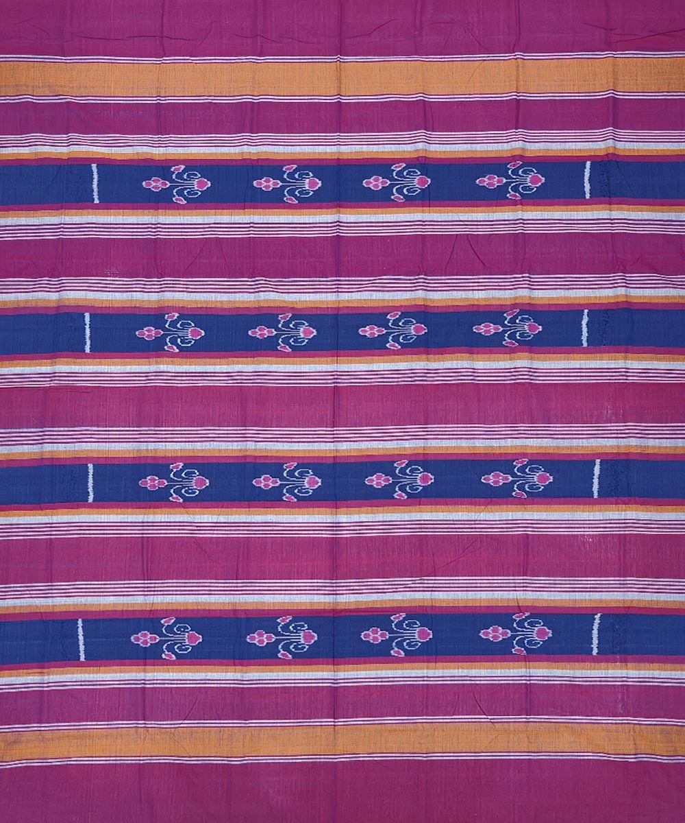 Majenta Sambalpuri Handwoven Cotton Single Bed Sheet Image 1
