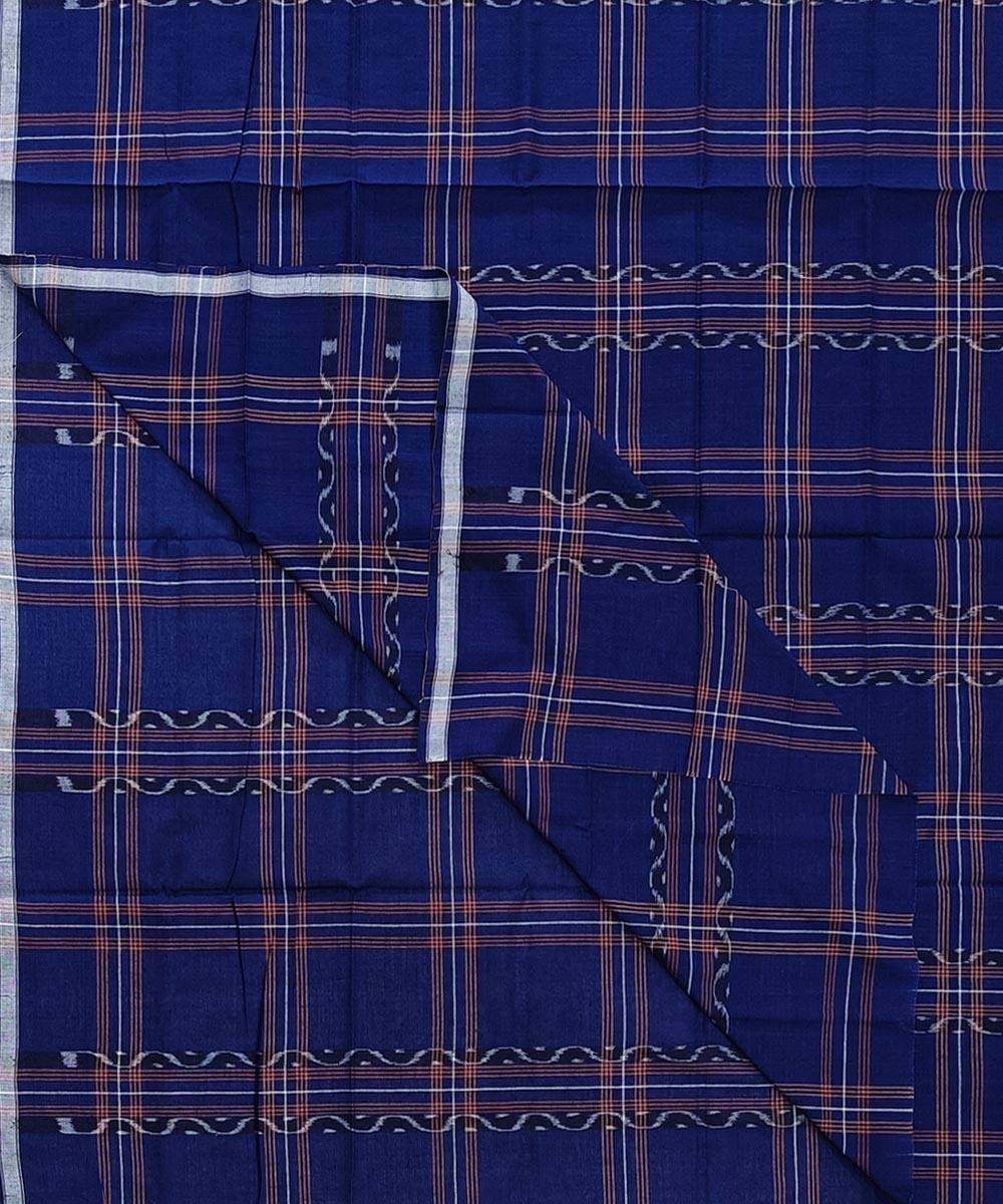 Blue Sambalpuri Handwoven Cotton Lungi SFCLUN2079