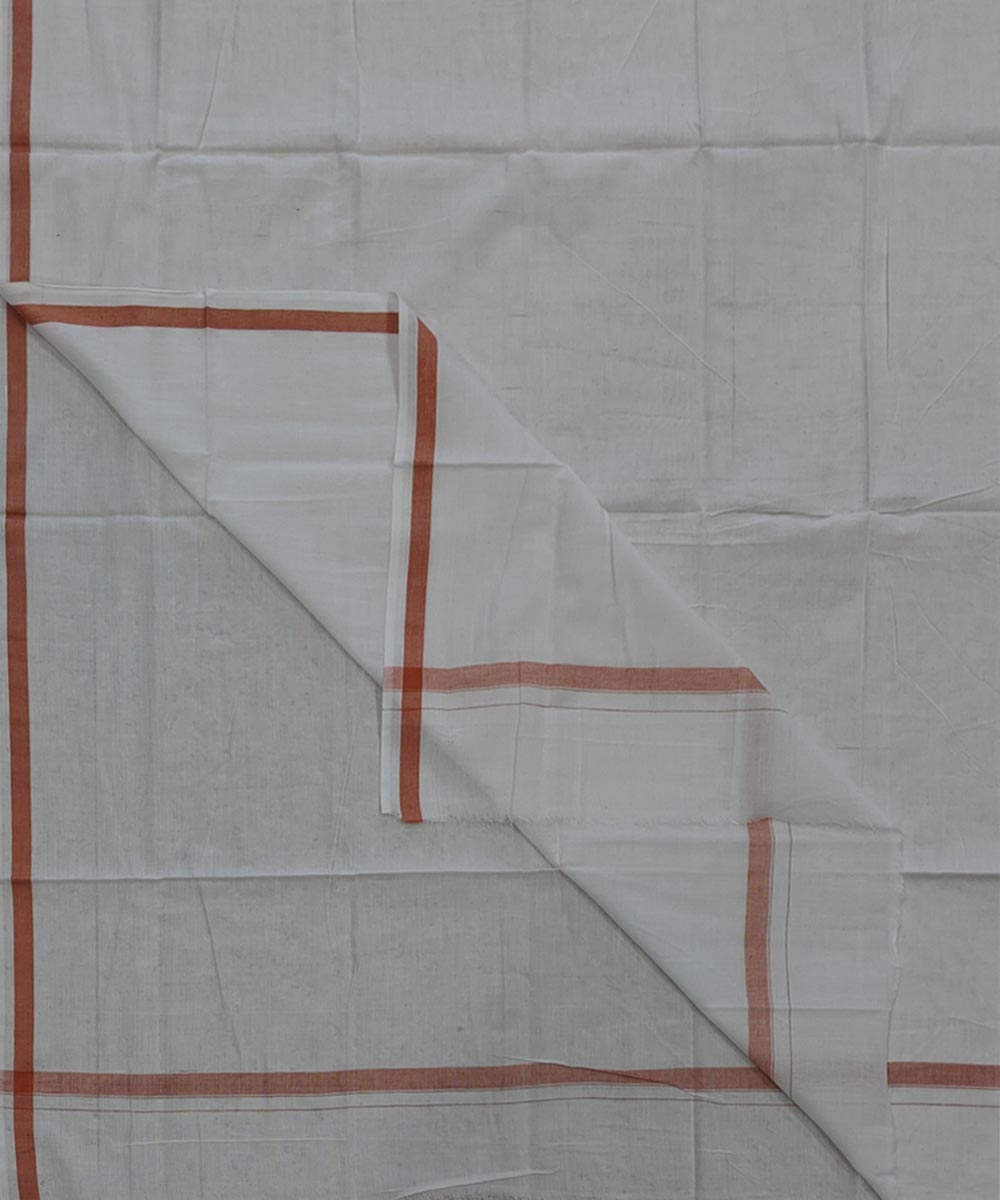 White Brown Sambalpuri Handwoven Cotton Lungi SFCLUN2103