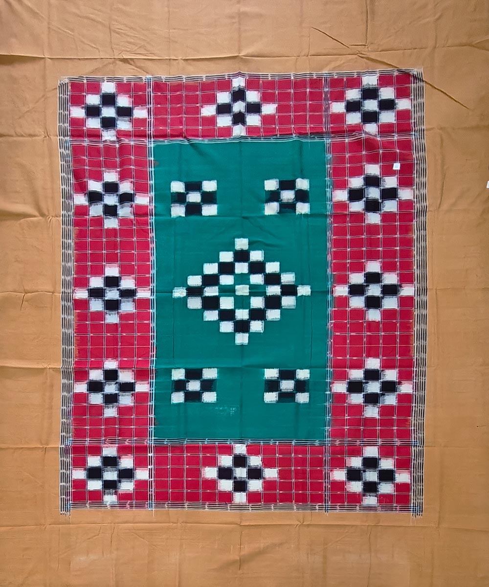 Multicolour Sambalpuri Handwoven Cotton Single Bed Sheet SMCBED2138