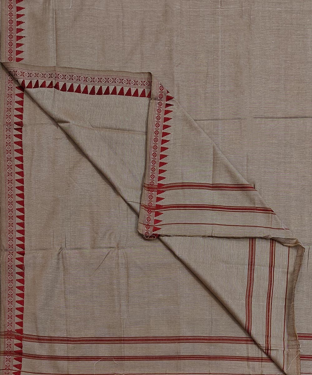 Beige Sambalpuri Handwoven Cotton Joda SFSJOD2147