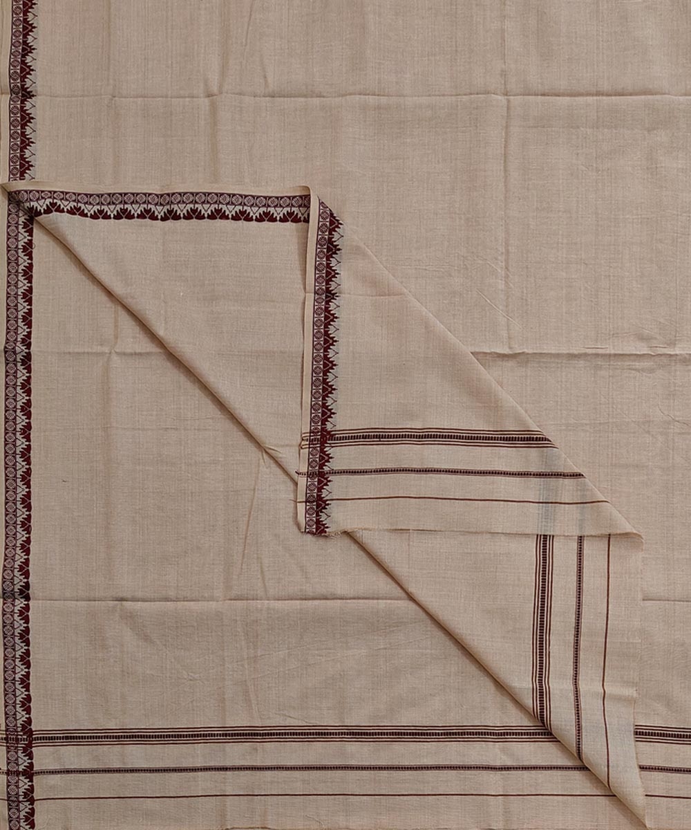 Beige Sambalpuri Handwoven Cotton Joda SFSJOD2152