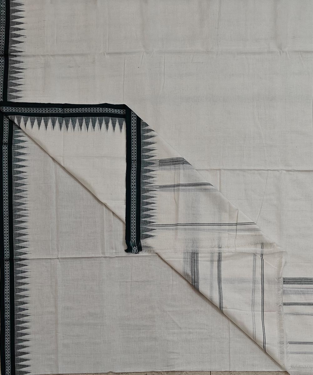 White Sambalpuri Handwoven Cotton Joda SFSJOD2154