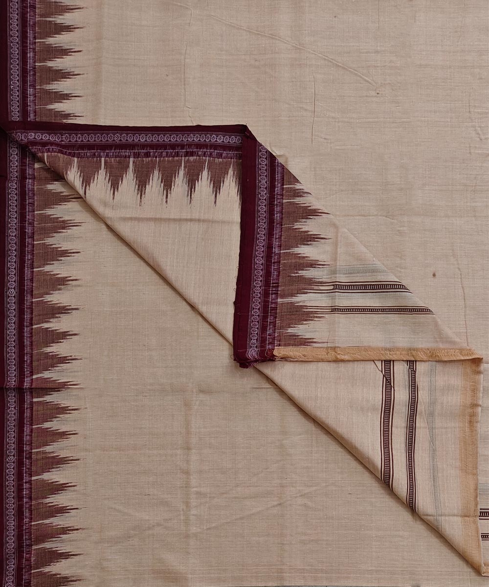 Beige Sambalpuri Handwoven Cotton Joda SFSJOD2156