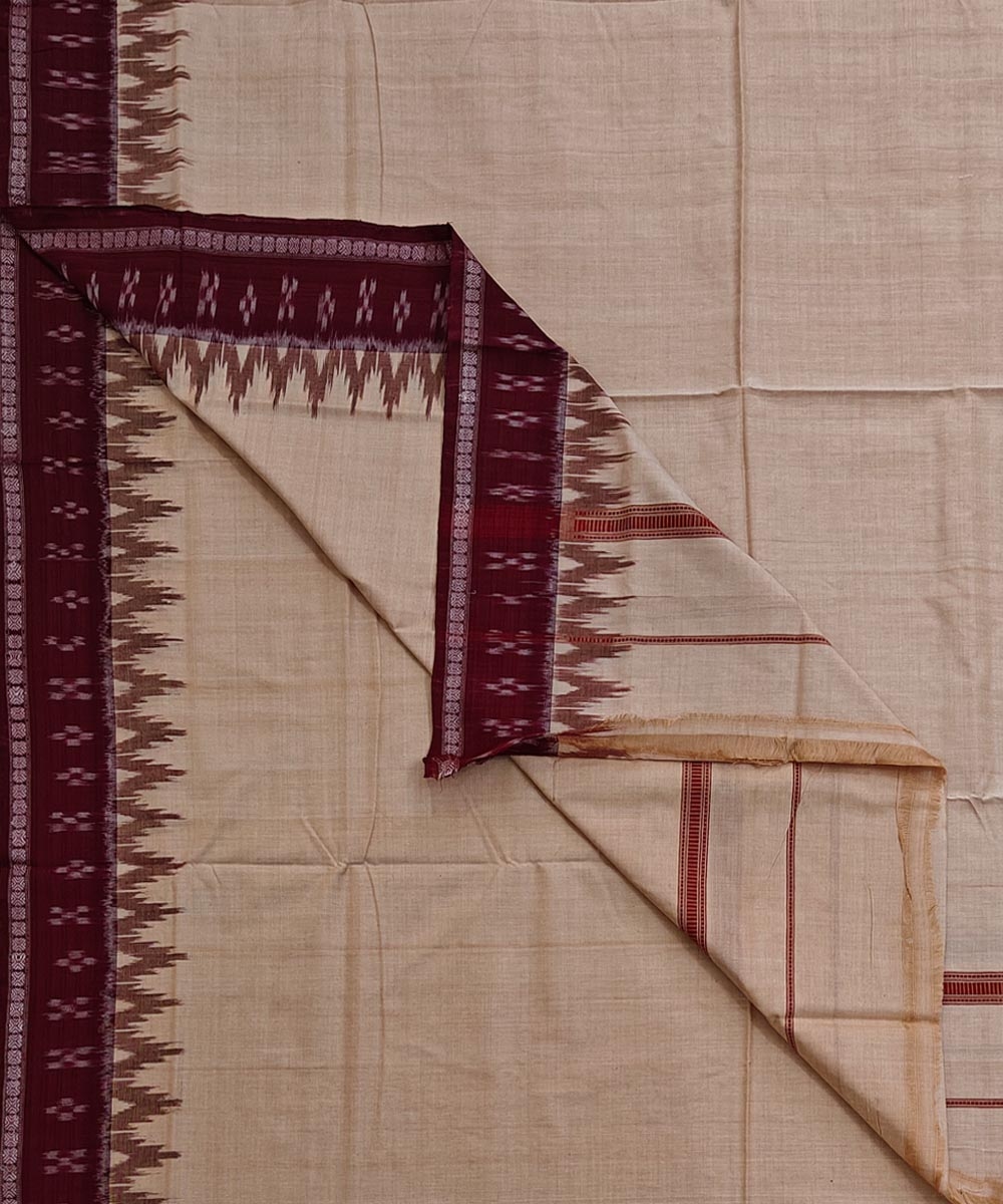 Beige Sambalpuri Handwoven Cotton Joda SFSJOD2159