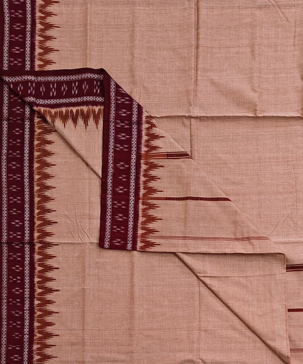 Beige Sambalpuri Handwoven Cotton Joda SFSJOD2160