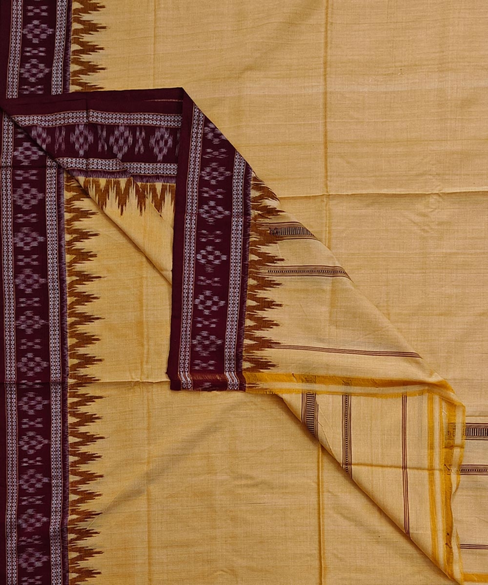 Yellow Sambalpuri Handwoven Cotton Joda SFSJOD2161