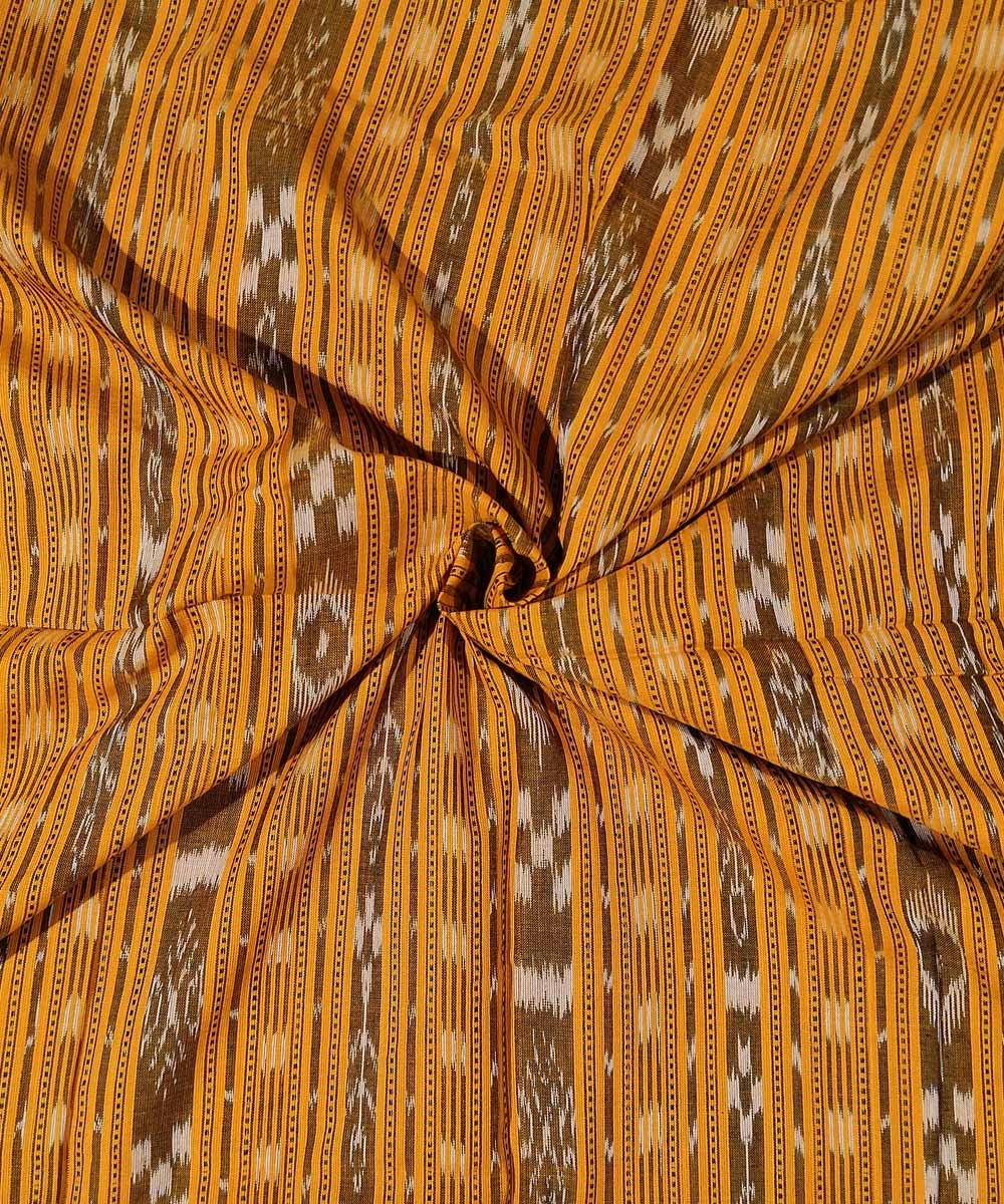 Yellow Nuapatna Handwoven Single Ikat Shirting Materials SFCSHI0273