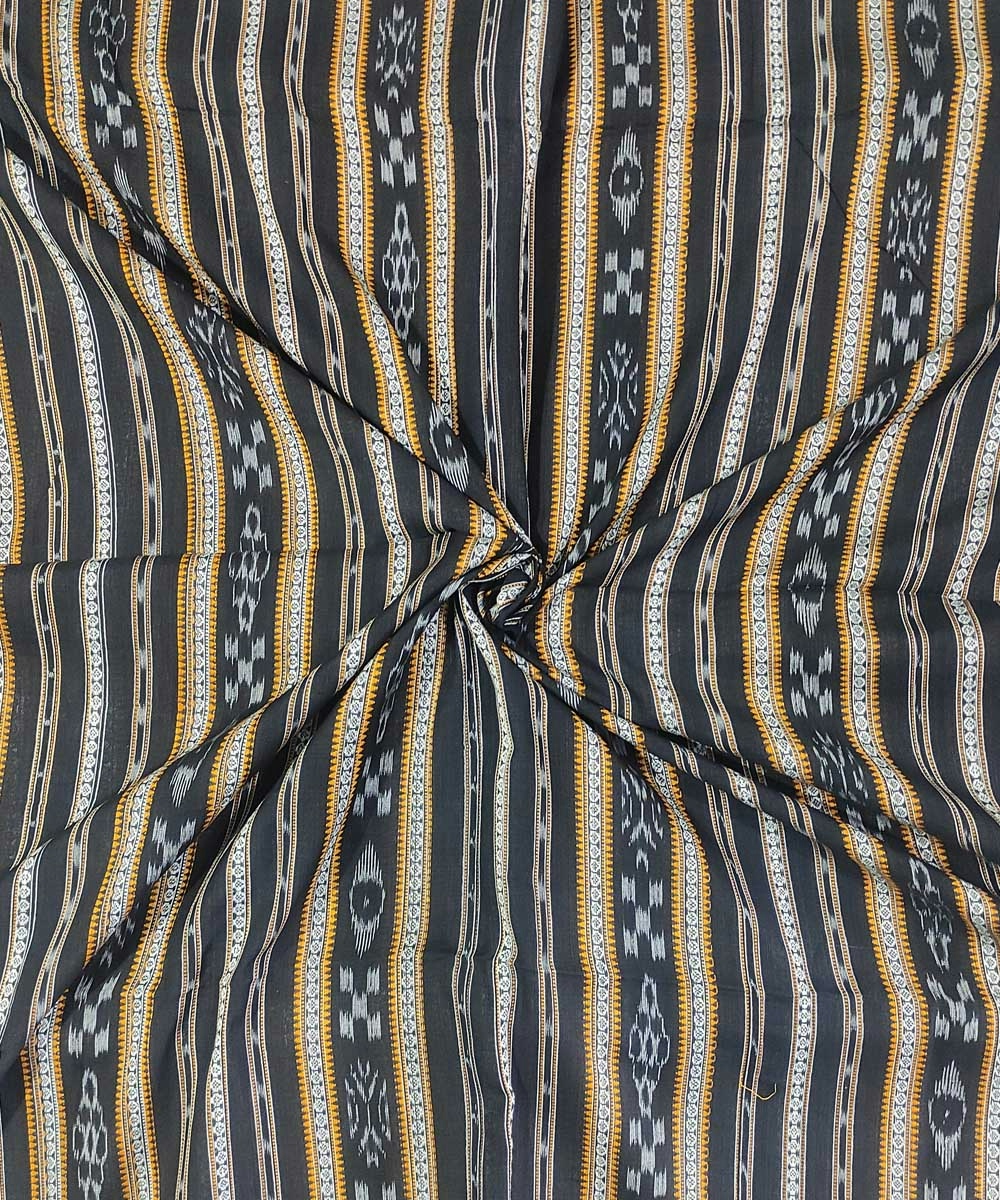 Black Nuapatna Handwoven Single Ikat Shirting Materials SFCSHI0890