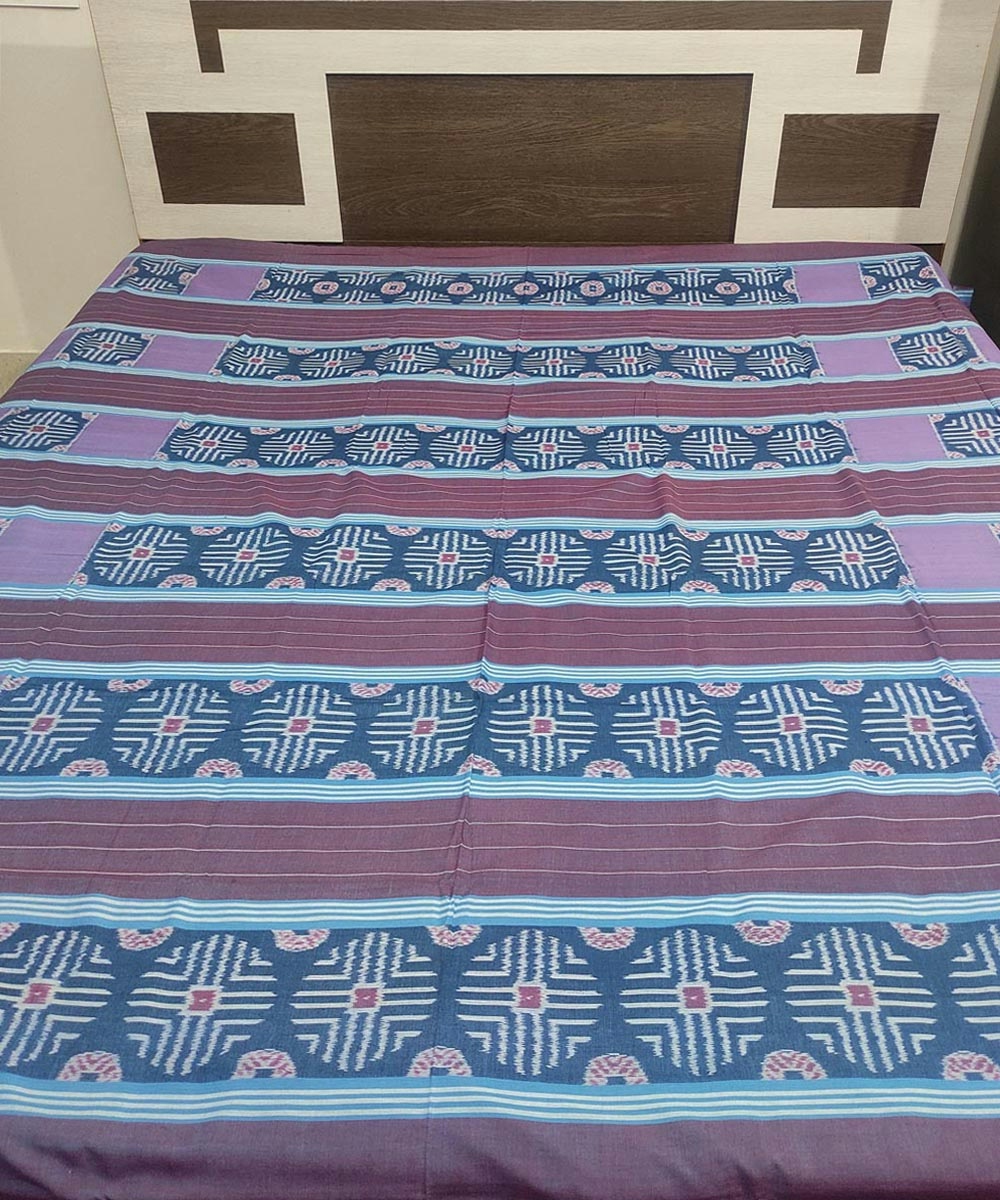 Multicolour Sambalpuri Handwoven Cotton Double Bed Sheet SFCBED0968