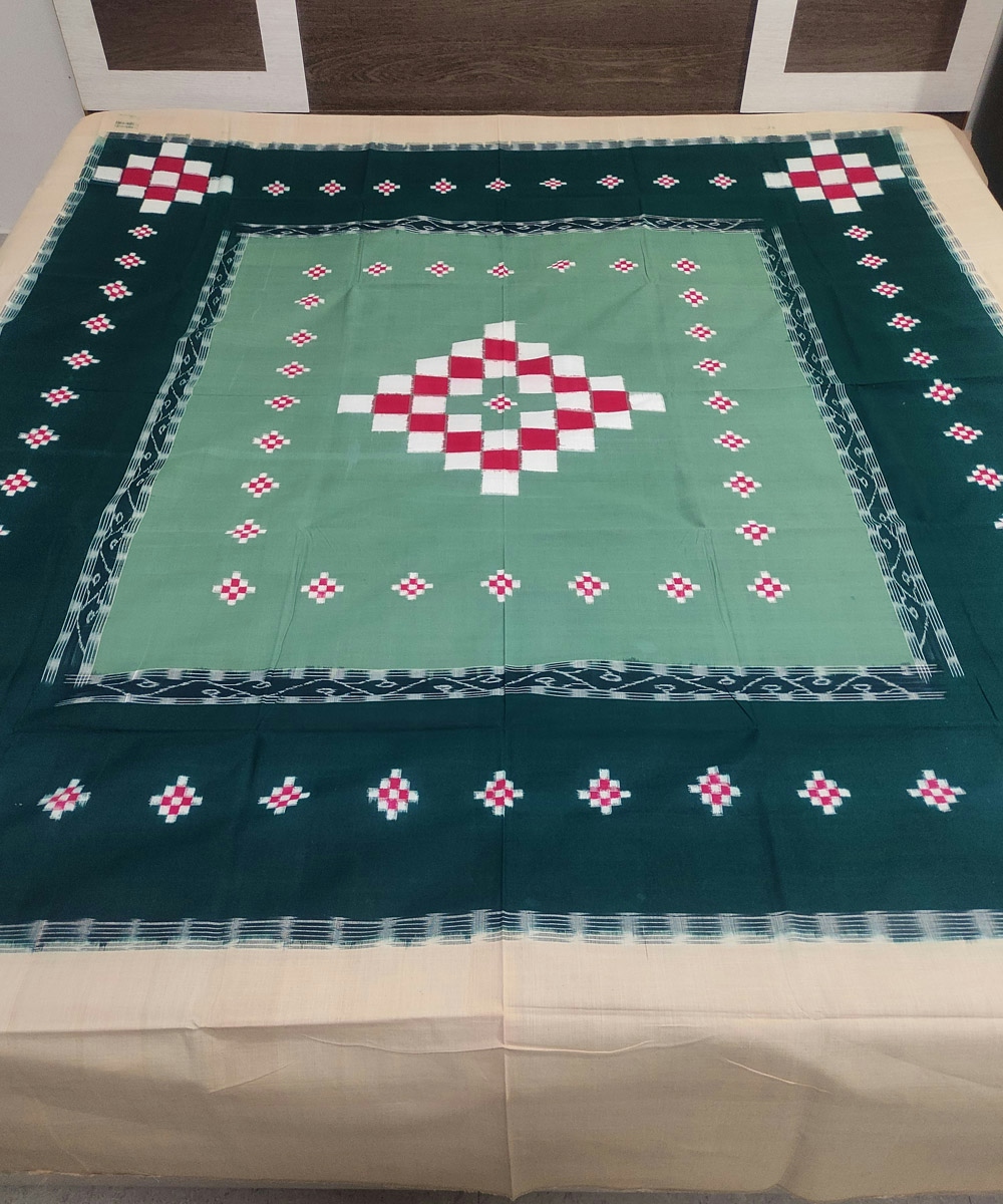 Multicolour Sambalpuri Handwoven Cotton Double Bed Sheet SFCBED0980