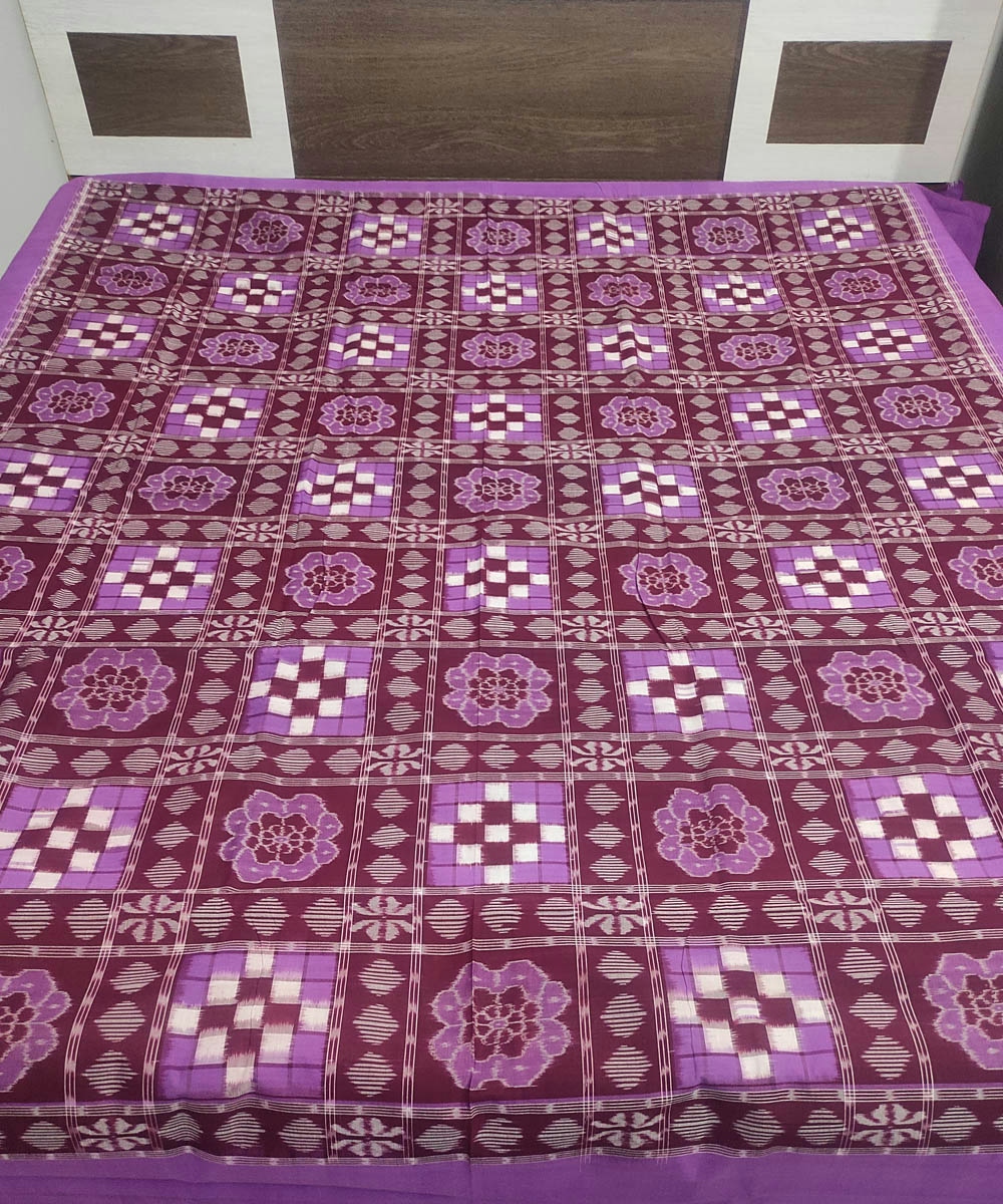 Multicolour Sambalpuri Handwoven Cotton Double Bed Sheet SFCBED0982